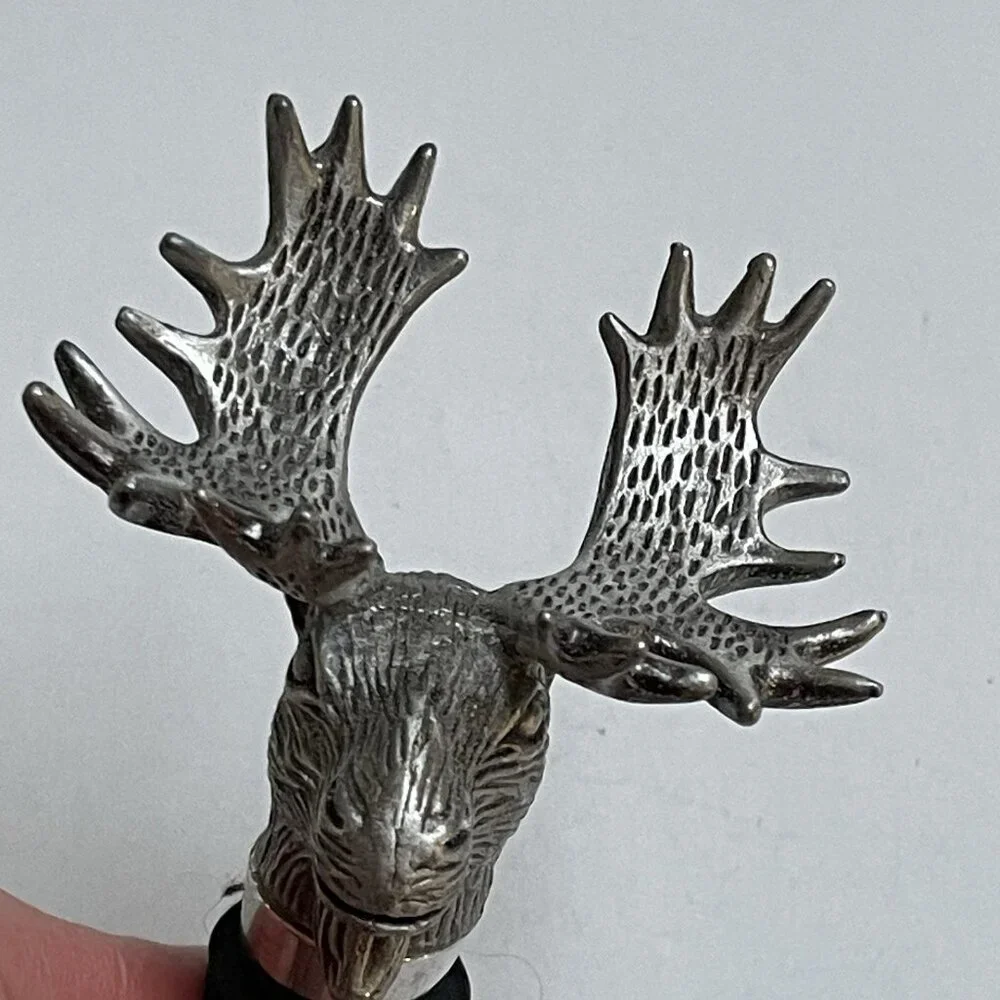 Stag Deer Reindeer Bottle Stopper Metal Stainless Steel‎ or Pewter Decor